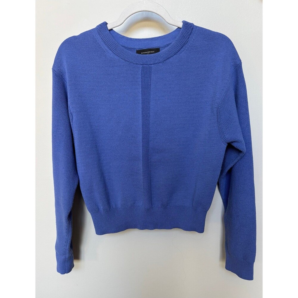 Banana Republic Blue Knit Sweater Small Crewneck Spring